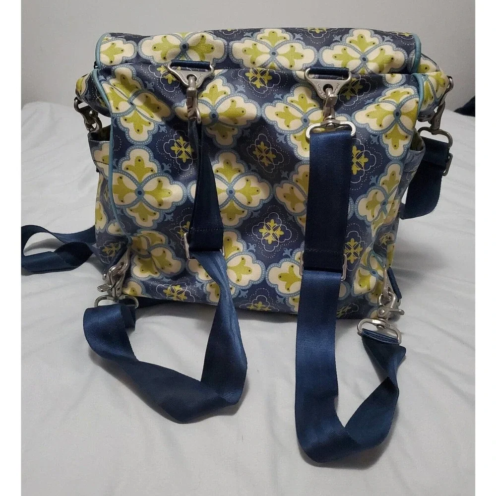 Petunia Pickle Bottom Baby Chic Diaper Bag Backpack Paisley Blue Green